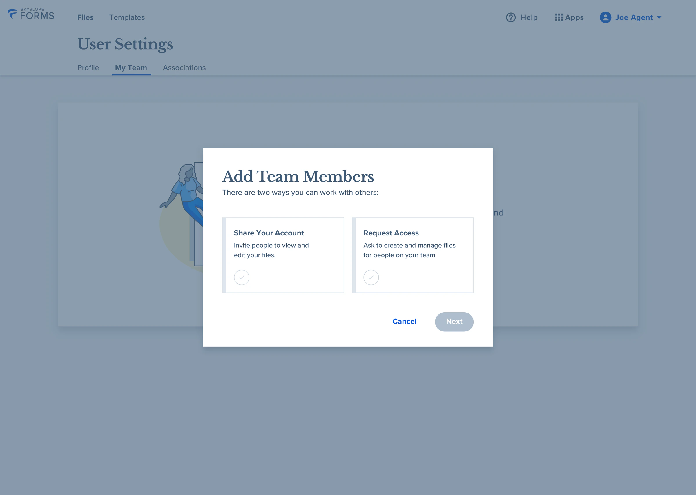 Sharing and requesting team access in Forms