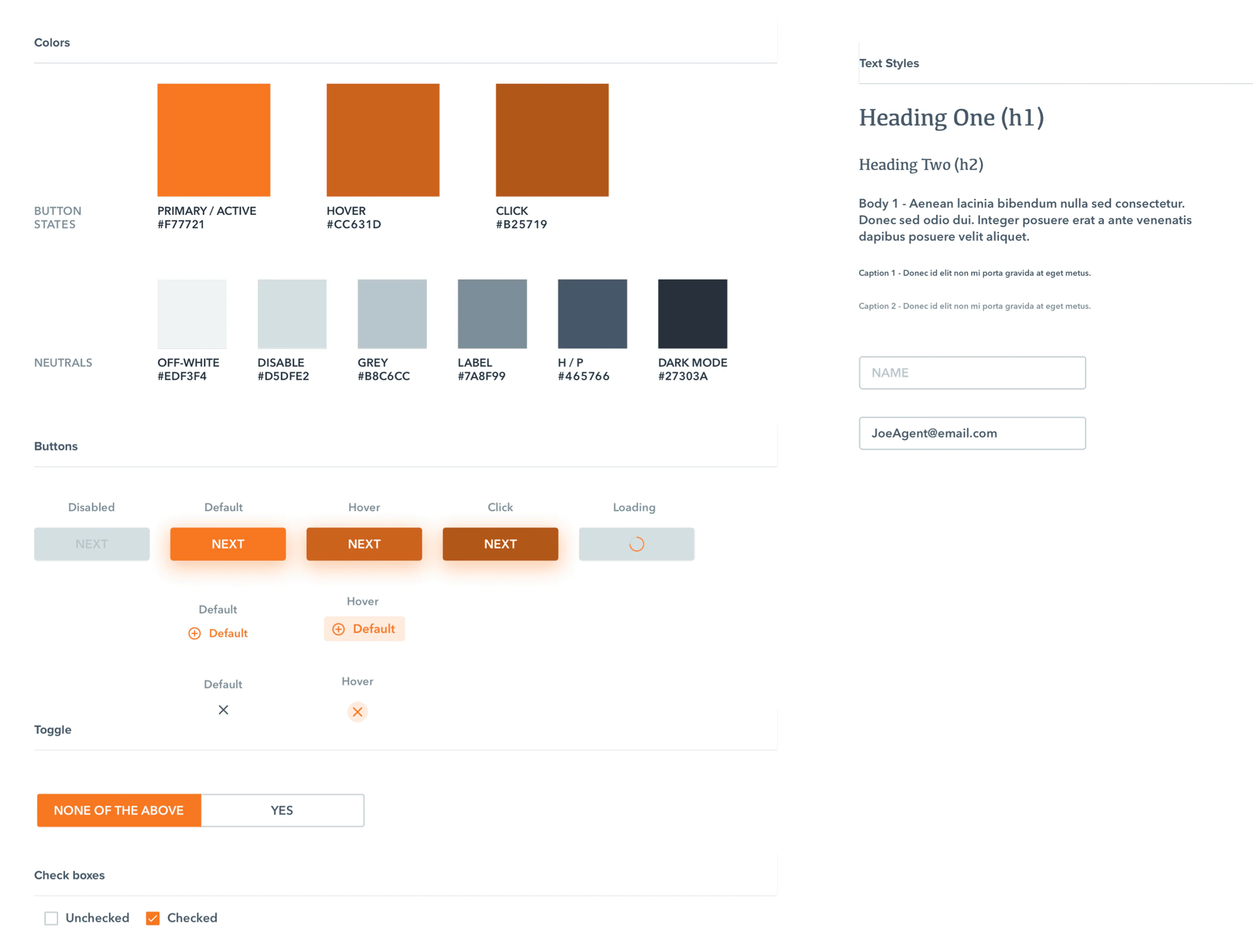 EasyPeady color, type, and button styles