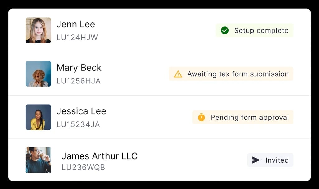 Lumanu vendor onboarding flow